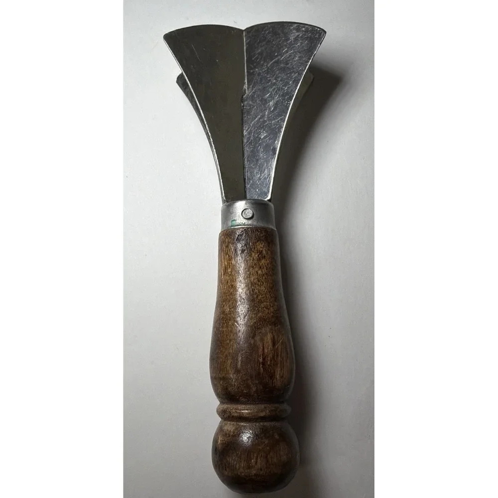 Vintage Travco Nut Herb Chopper Stainless Steel with Wood Handle 6x2
